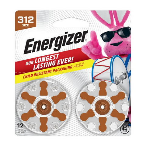 Hearing Aid Battery Size 312 Brown 12 Count by Energizer