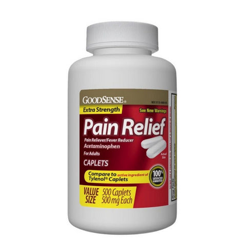 Extra Strength Pain Relief Acetaminophen Caplets 500 Count by Good Sense