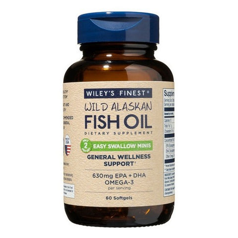 Wild Alaskan Fish Oil Easy Swallow Minis 60 Softgels by Wiley's Finest