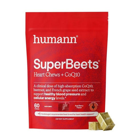 Humann, SuperBeets Heart Chews Advanced With CoQ10 Acai Berry, 60 Count