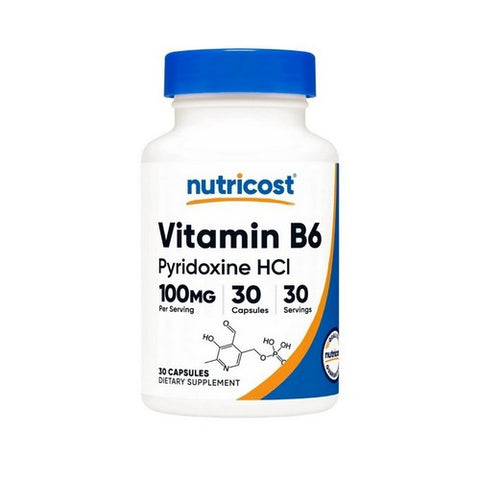 Vitamin B6 Pyridoxine HCl 30 Caps by Nutricost