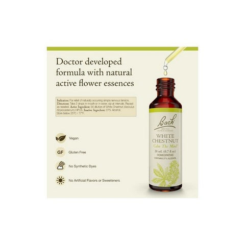 Bach, Original Flower Remedy Dropper White Chestnut Flower Essence, 20 ML
