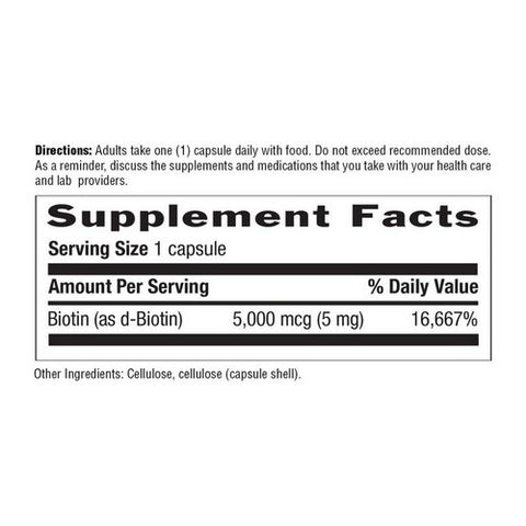 Country Life, Biotin High Potency Vegetarian, 5 MG, 120 Caps