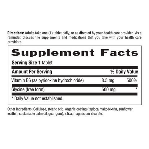 Country Life, Glycine with B-6, 500 MG, 100 Tabs