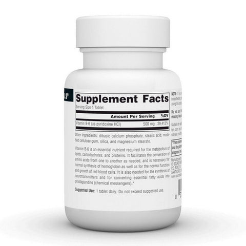 Source Naturals, Vitamin B-6, 500 mg, Time Release, 50 Tabs
