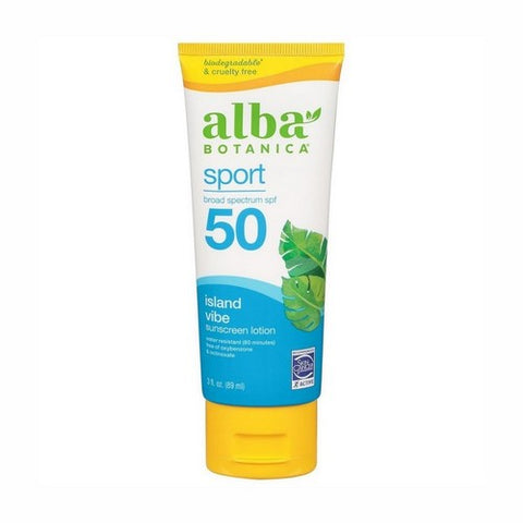 Alba Botanica, Broad Spectrum SPF 50 Sunscreen Lotion, 3 Oz