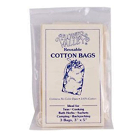 Flower Valley, Reusable Cotton Teabags, 3 Pk
