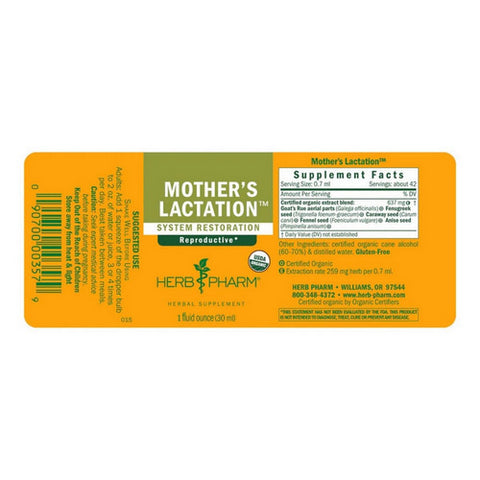 Herb Pharm, Mother's Lactation Tonic, 1 oz.