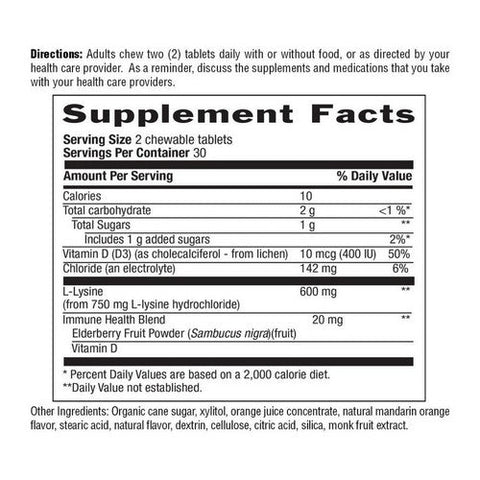Country Life, Chewable L-Lysine, 600 mg, 60 Tabs Country Life