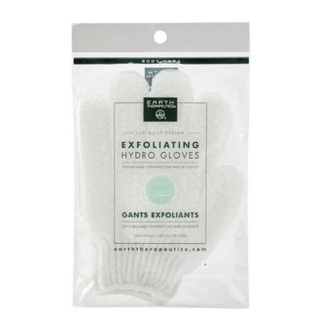 Earth Therapeutics, Exfoliating Hydro Gloves White, 1 Pair
