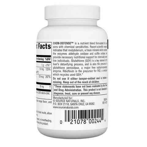Source Naturals, Chem-Defense Sublingual, Orange 45 Tabs