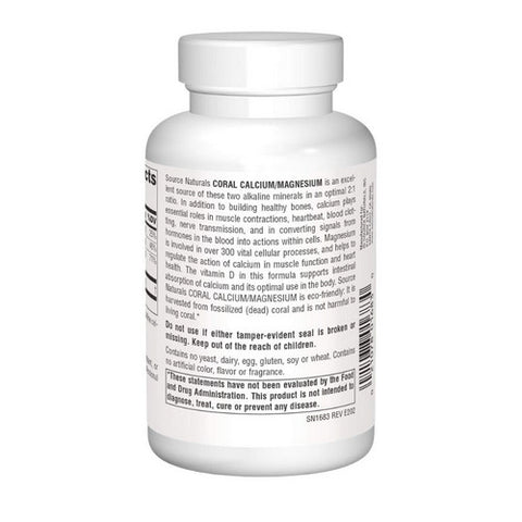Source Naturals, Coral Calcium, W/magnesium Capsules 90 Caps