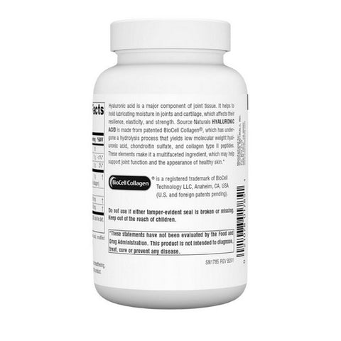 Source Naturals, Hyaluronic Acid, 50 mg, 120 Tabs