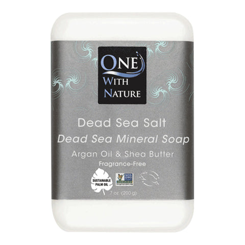 One with Nature, Dead Sea Mineral Salt Soap With Argan Oil And Shea Butter, 7 Oz  Fragrance Free