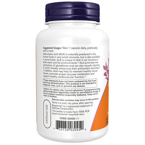 Now Foods, Alpha Lipoic Acid Extra Strength, 600 Mg, 120 Veg Caps Now Foods