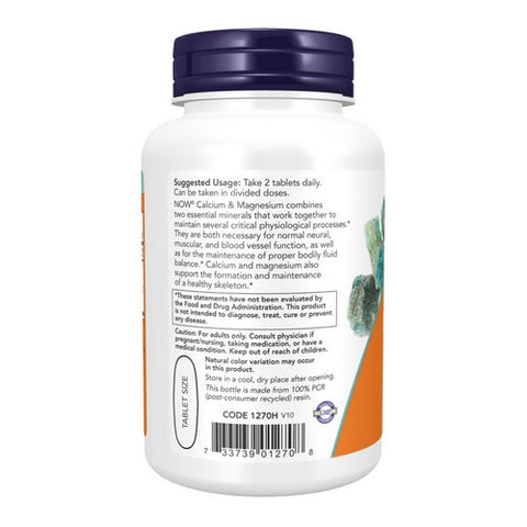 Now Foods, Calcium & Magnesium, 500/250 mg, 100 Tabs