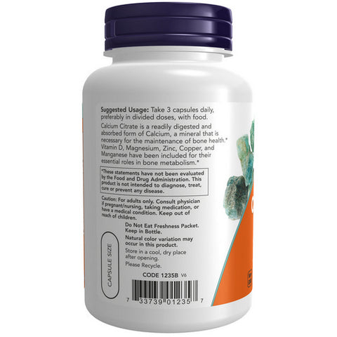 Now Foods, Calcium Citrate, 120 Veg Caps