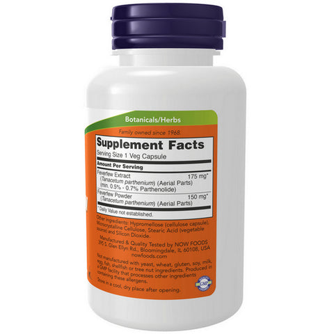 Now Foods, Feverfew, 400 mg, 100 Caps