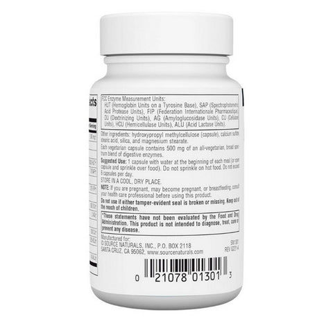 Source Naturals, Essential Enzymes, 500 mg, Vegetarian 60 VCaps