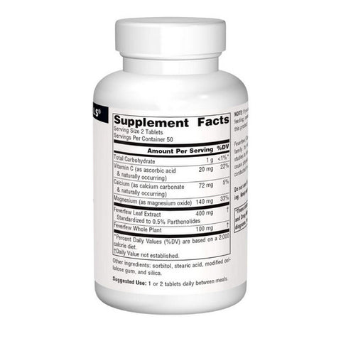 Source Naturals, Feverfew Extract, 100 Tabs