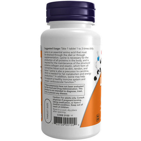Now Foods, L-Lysine, 500 mg, 100 Tabs Now Foods