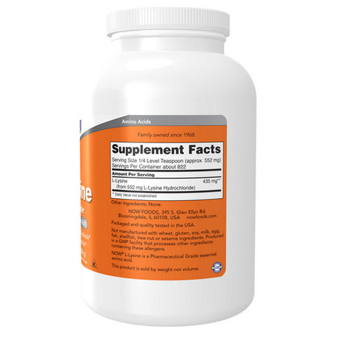 Now Foods, L-Lysine Powder, POWDER, 1 Lb