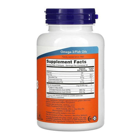 Now Foods, Omega-3, 1000 mg, 100 soft gels