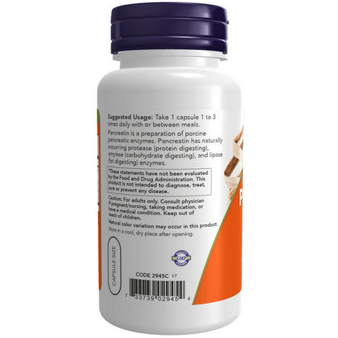 Now Foods, Pancreatine, 200 mg, 100 Caps