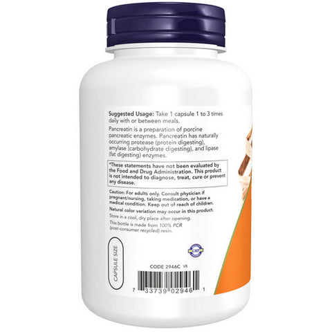 Now Foods, Pancreatine, 200 mg, 250 Caps