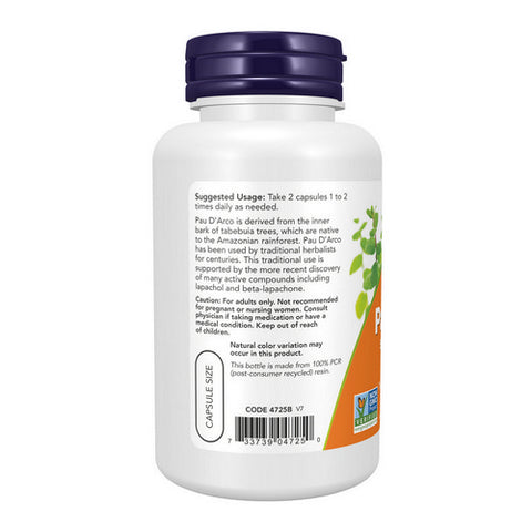 Now Foods, Pau D' Arco, 500 mg, 100 Caps