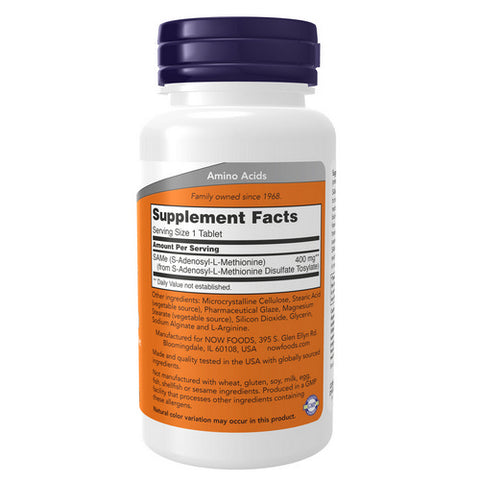 Now Foods, Sam-E, 400 mg, 60 Tabs