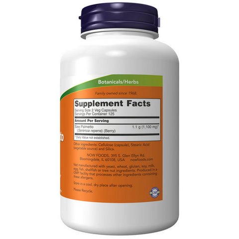 Now Foods, Saw Palmetto, 550 mg, 250 Caps
