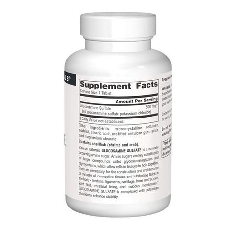 Source Naturals, Glucosamine Sulfate Sodium Free, 500 mg, 120 Tabs