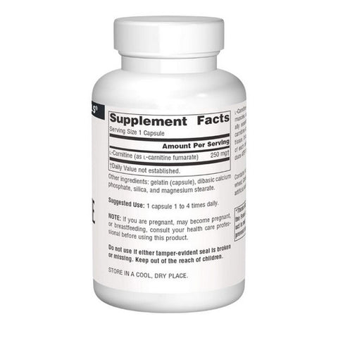 Source Naturals, L-Carnitine, 250 MG, Fumerate 60 Caps