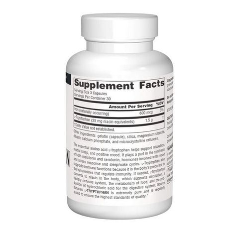 Source Naturals, L-Tryptophan, 500 MG, 90 Caps
