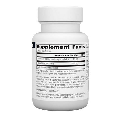 Source Naturals, Reduced Glutathione, 250 mg, 60 Tabs