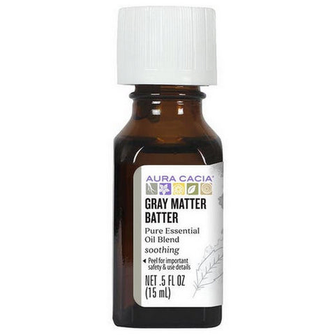 Aura Cacia, Pure Aromatherapy Oil Gray Matter Batter Peppermint And Roman Chamomile, 0.5 Oz