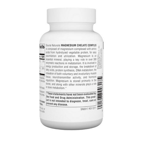 Source Naturals, Magnesium chelate, 100 mg, 100 Tabs