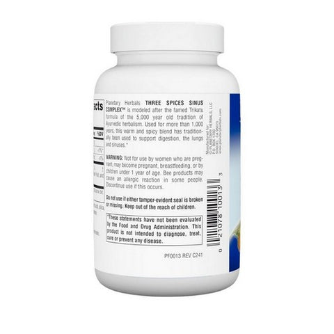 Planetary Herbals, Three Spices Sinus Complex, 90 Tabs