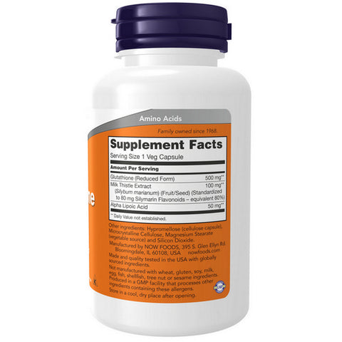 Now Foods, Glutathione, 500 mg, 60 Vcaps