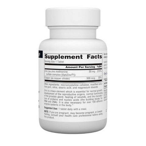 Source Naturals, OptiZinc, 30 Mg, 60 Tabs