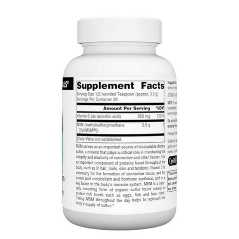 Source Naturals, MSM with Vitamin C, 4 oz