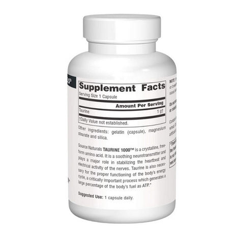 Source Naturals, Taurine, 1000 mg, 60 caps