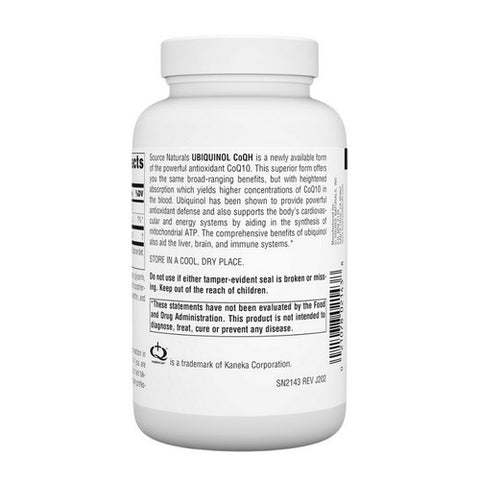 Source Naturals, Ubiquinol Co QH, 100mg, 90 softgels