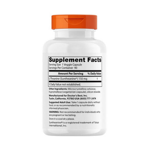 Doctors Best, L-Theanine with Suntheanine, 150 mg, 90 Veggie Caps