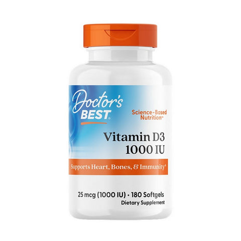Doctors Best, Vitamin D3, 1000 IU, 180 Softgels