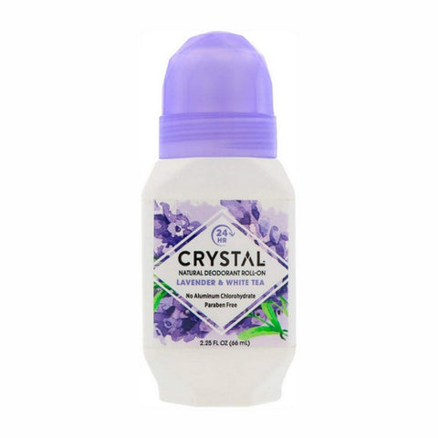 Crystal, Mineral Deodorant Roll On, Lavender & White Tea 2.25 oz