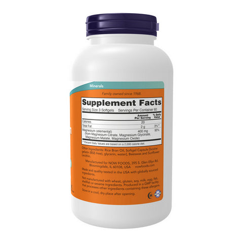 Now Foods, Magnesium Citrate, 180 softgels