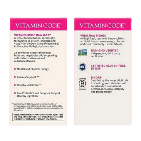 Garden of Life, Vitamin Code Raw B-12, Raw B12 30 Caps