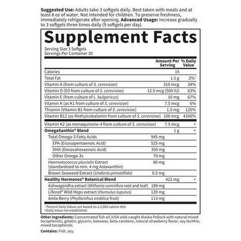 Garden of Life, Oceans 3, Healthy Hormones 90 Softgels